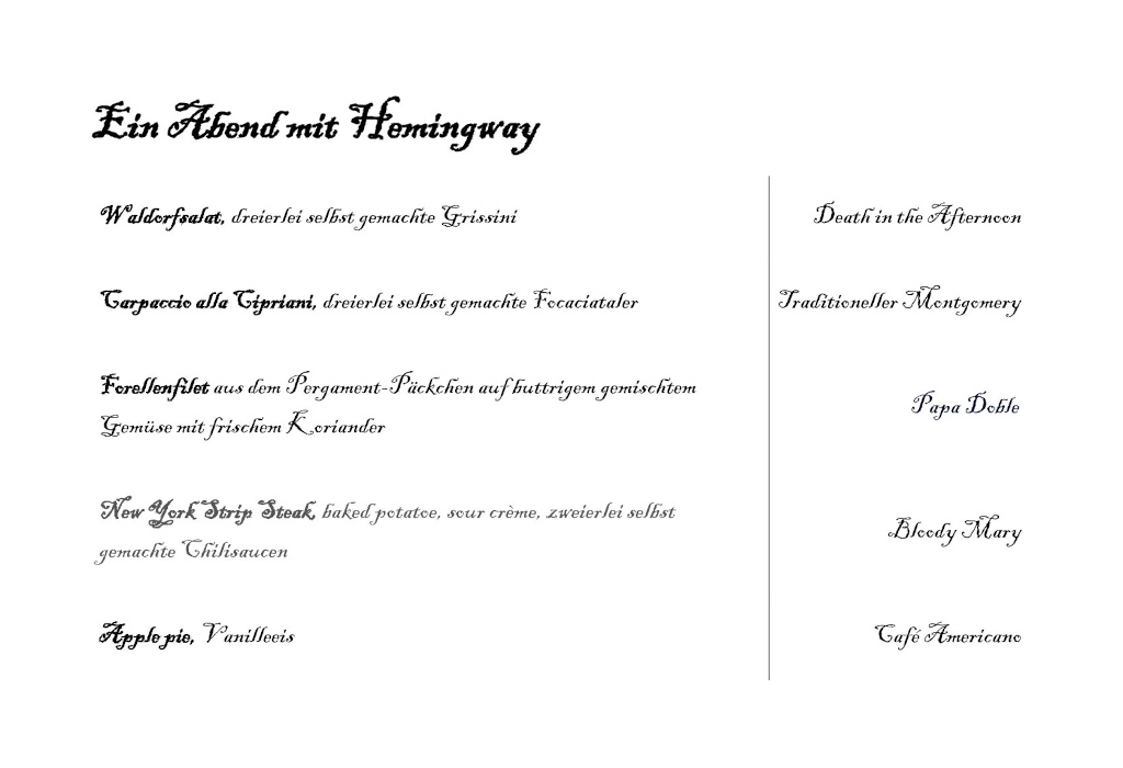 Caro hat zum Essen eingeladen